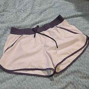 Unlined White & Grey Athletic Shorts